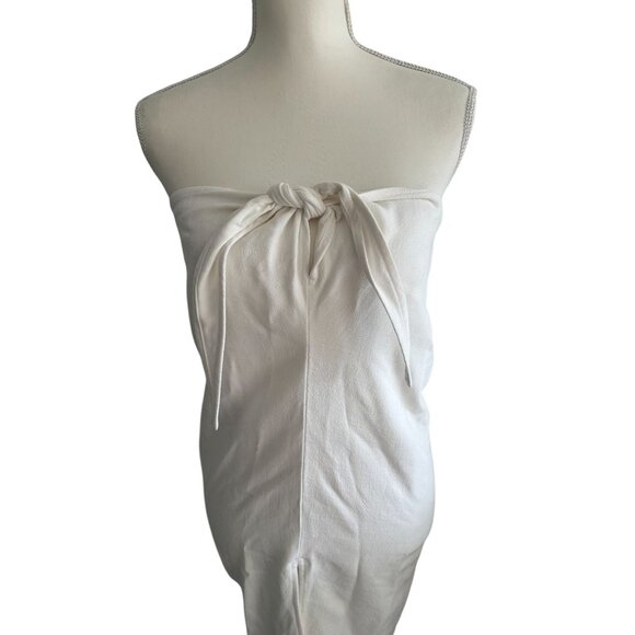 STILLWATER White Linen Blend Strapless Keyhole Dress Size Small - Picture 4 of 7